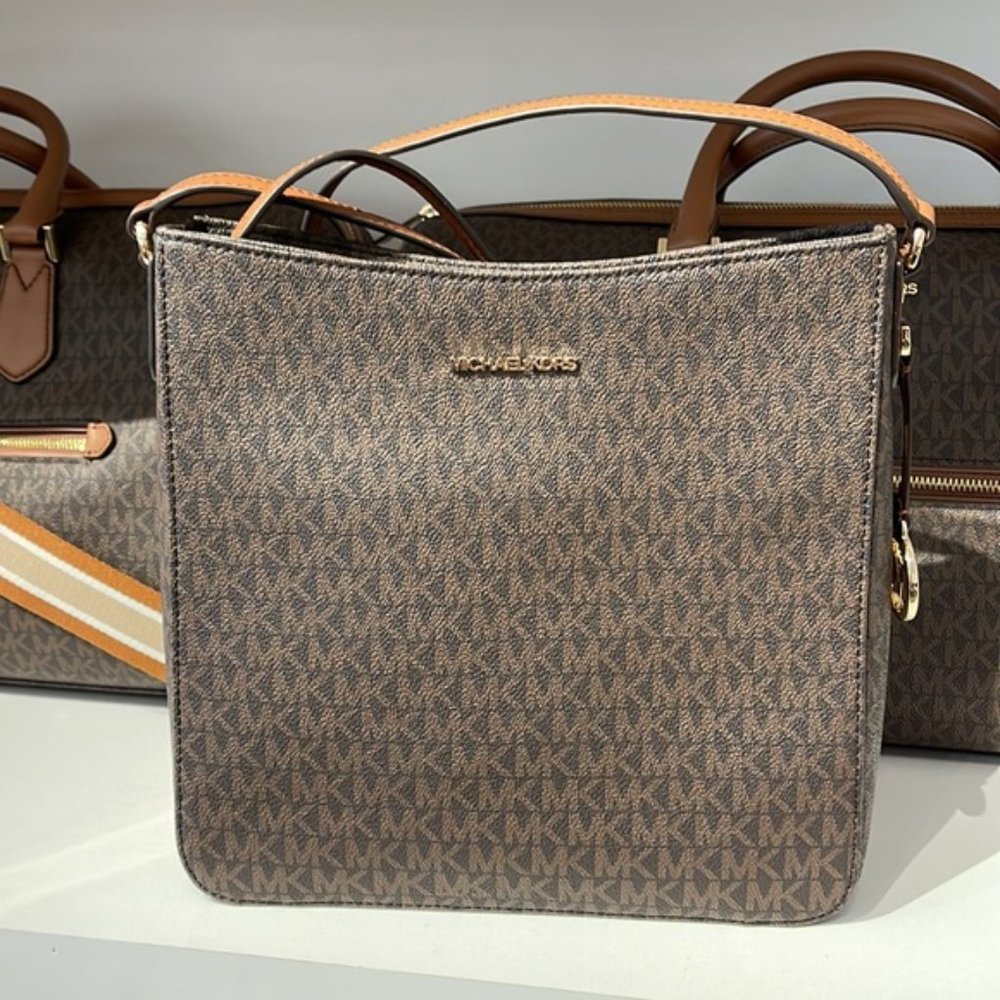 Michael Kors Jet Set Travel Large Messenger Crossbody Bag Brown - Picture 6 of 16